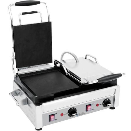 EURODIB SFE2360 Large-Size Double Panini Grill, All-Flat, 220v, 60Hz, 1ph