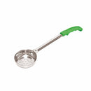 Thunder Group SLLD106P 6 Oz Stainless Steel Perforated Portion Controller with Green Handle