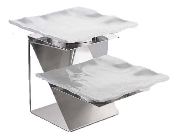 Tablecraft SR2N 2 Tier Stainless Display with Platters