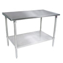 John Boos ST6-2460SSK-X Work Table 60"W X 24"D 16/300 Stainless Steel Flat Top