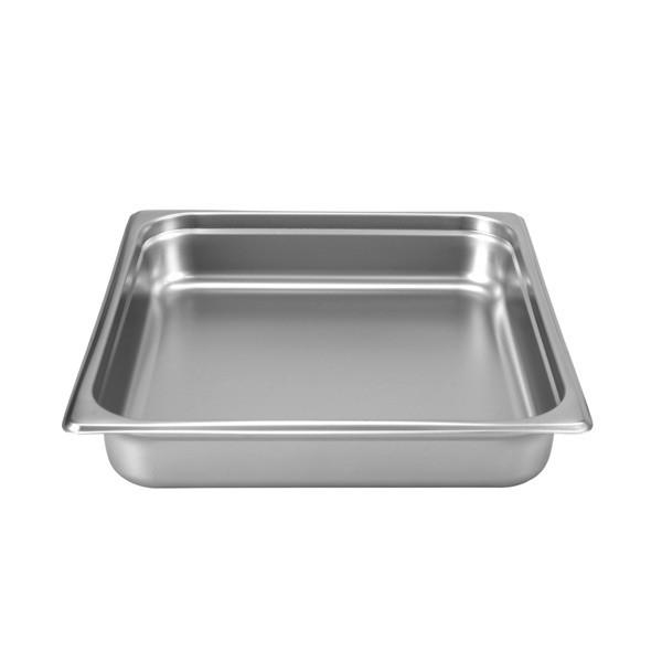 2/3 Size 2 1/2" Deep 24 Gauge Stainless Steel Anti Jam Steam Pans