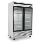 Suttonaire MCF8703 Double Swing Door 55" Wide Stainless Steel Display Freezer