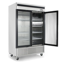 Suttonaire MCF8703 Double Swing Door 55" Wide Stainless Steel Display Freezer