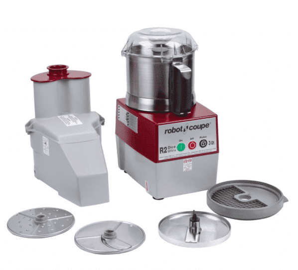 Robot Coupe R2 Dice Ultra Combination Continuous Feed Food Processor / Dicer with 3 Qt. Stainless Steel Bowl - 2 hp