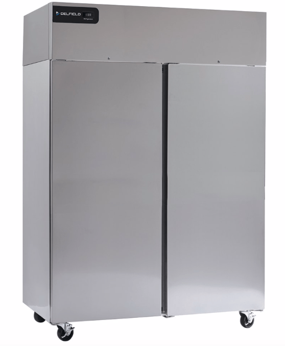 Delfield GBR2P-S 55 1/5" Two Section Reach In Refrigerator, (2) Left/Right Hinge Solid Doors, 115v