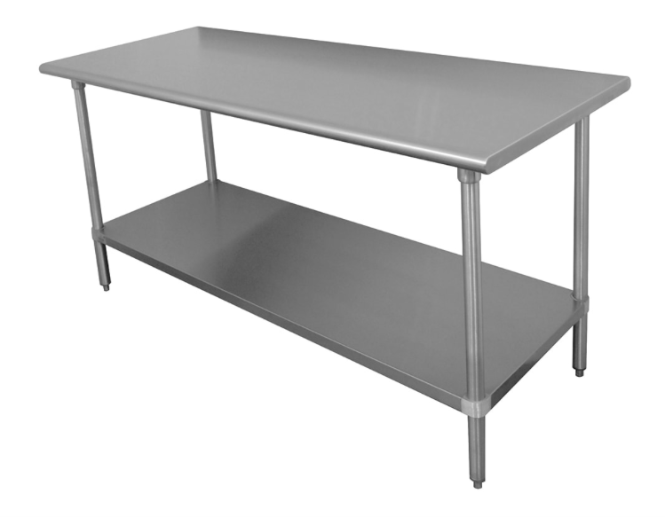 Advance Tabco SS-244 48" 14 ga Work Table w/ Undershelf & 304 Series Stainless Flat Top