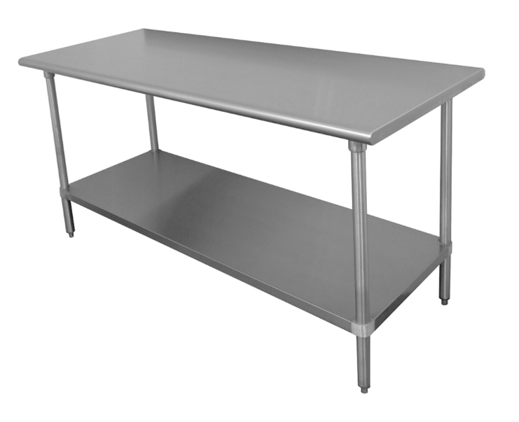 Advance Tabco SS-304 48" 14 ga Work Table w/ Undershelf & 304 Series Stainless Flat Top