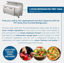 Pro Kold PPT-67-11 Double Door 67" Pizza Prep Table