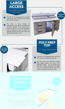 Pro Kold PPT-67-21 Single Door 2 Drawer  67" Pizza Prep Table