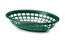 Tablecraft 1071FG 8" Oval Forrest Green Plastic Basket