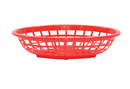 Tablecraft 8" Oval Red Plastic Basket