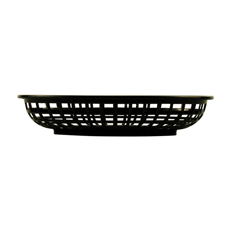 Tablecraft 1074BK 9" Oval Black Plastic Basket