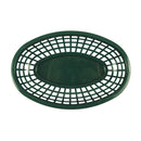 Tablecraft 1074FG 9" Oval Forest Green Plastic Basket