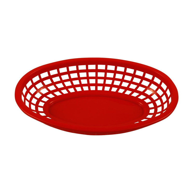 Tablecraft 1074R 9" Oval Red Plastic Basket