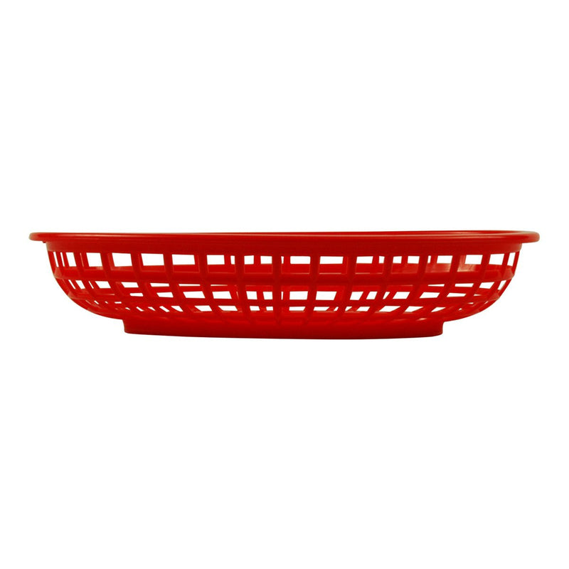 Tablecraft 1074R 9" Oval Red Plastic Basket