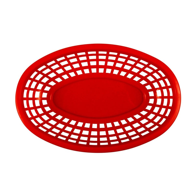 Tablecraft 1074R 9" Oval Red Plastic Basket