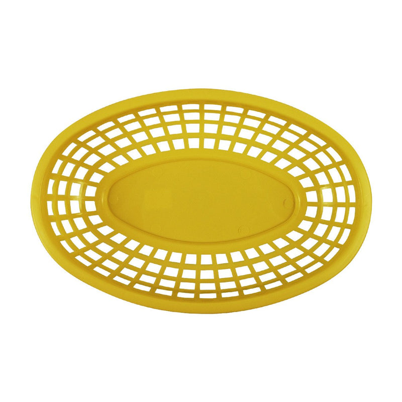 Tablecraft 1074Y 9" Oval Yellow Plastic Basket