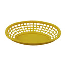 Tablecraft 1074Y 9" Oval Yellow Plastic Basket