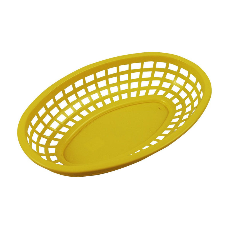 Tablecraft 1074Y 9" Oval Yellow Plastic Basket