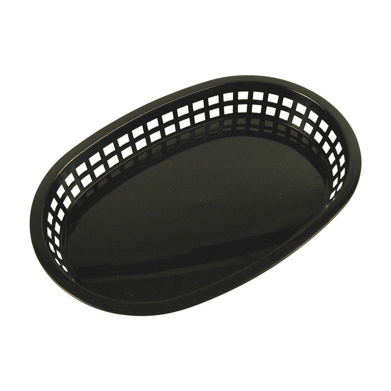 Tablecraft 1076BK 10" Oval Black Plastic Basket
