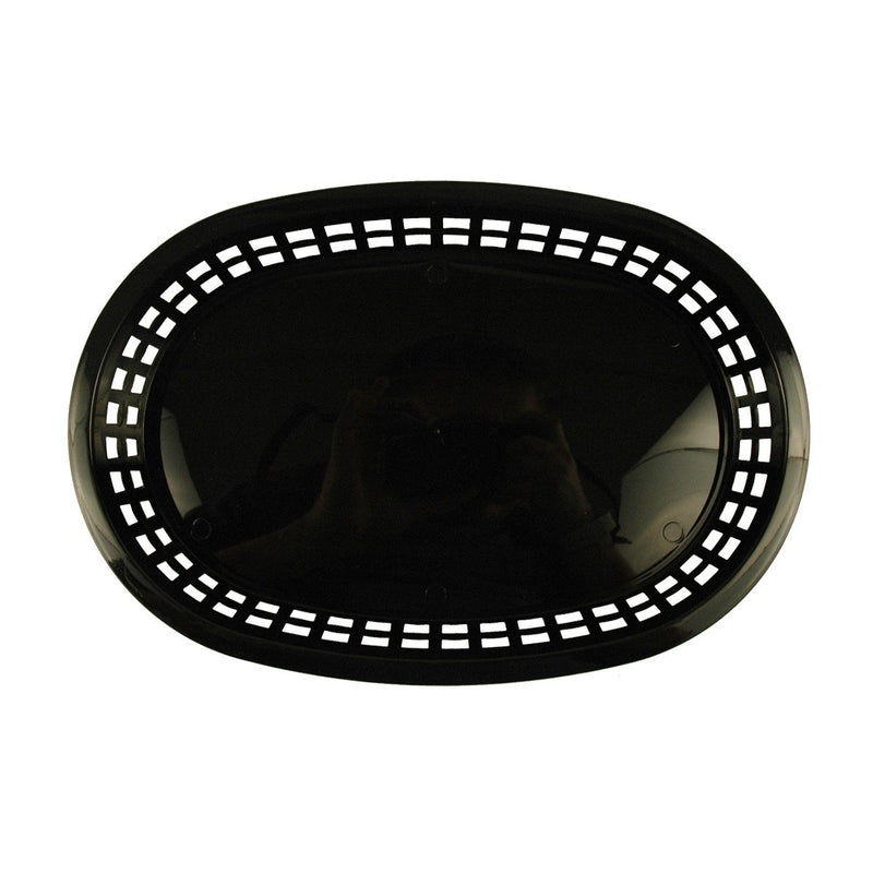 Tablecraft 1076BK 10" Oval Black Plastic Basket