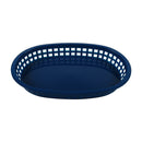 Tablecraft 1076BL 10" Oval Blue Plastic Basket