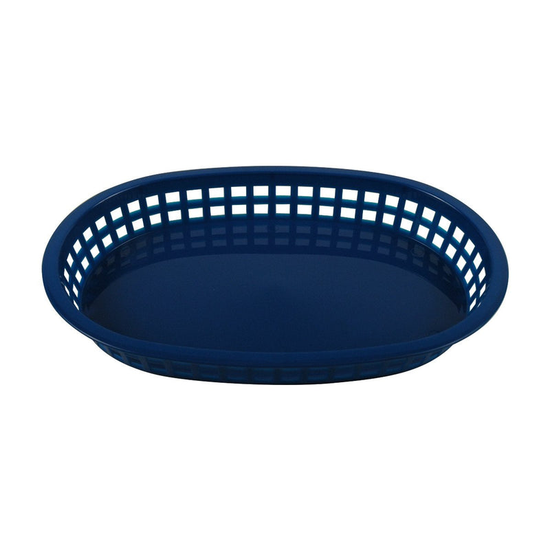 Tablecraft 1076BL 10" Oval Blue Plastic Basket