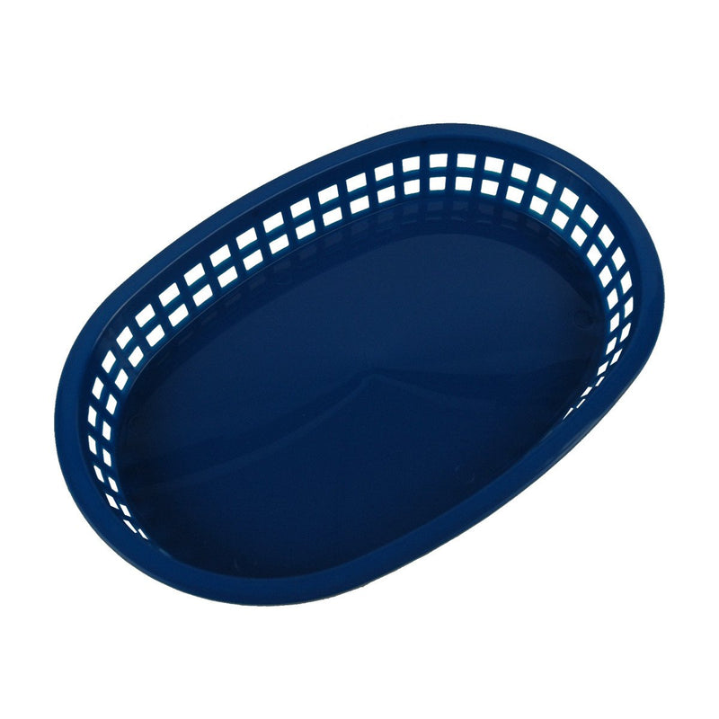 Tablecraft 1076BL 10" Oval Blue Plastic Basket