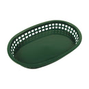 Tablecraft 1076FG 10" Oval Forest Green Plastic Basket
