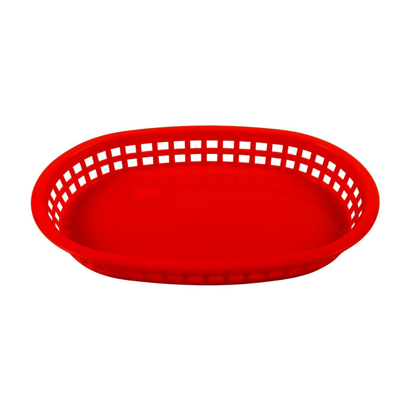 Tablecraft 1076R 10" Oval Red Plastic Basket