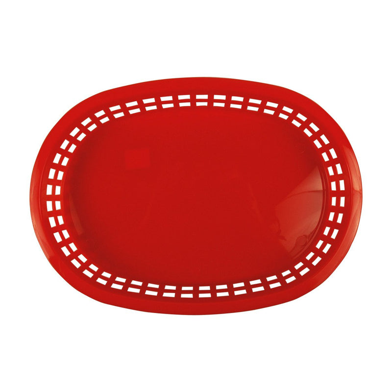 Tablecraft 1076R 10" Oval Red Plastic Basket