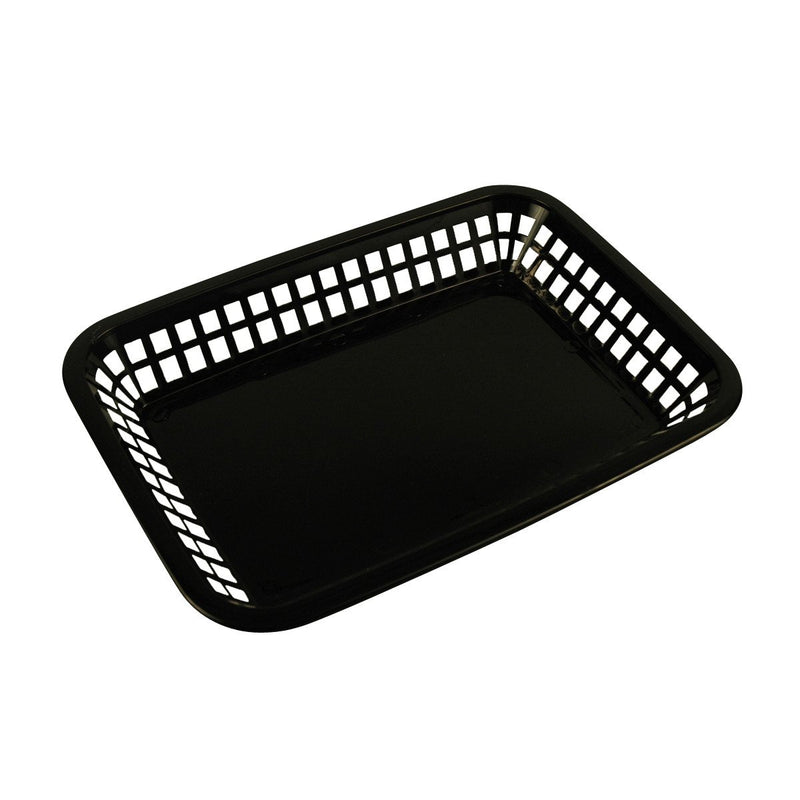 Tablecraft 1077BK 10.75"X7.75"X1.5" Black Rectangular Serving Basket