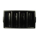 Tablecraft 1524B 4-Compartment Black Cutlery Box