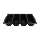 Tablecraft 1524B 4-Compartment Black Cutlery Box