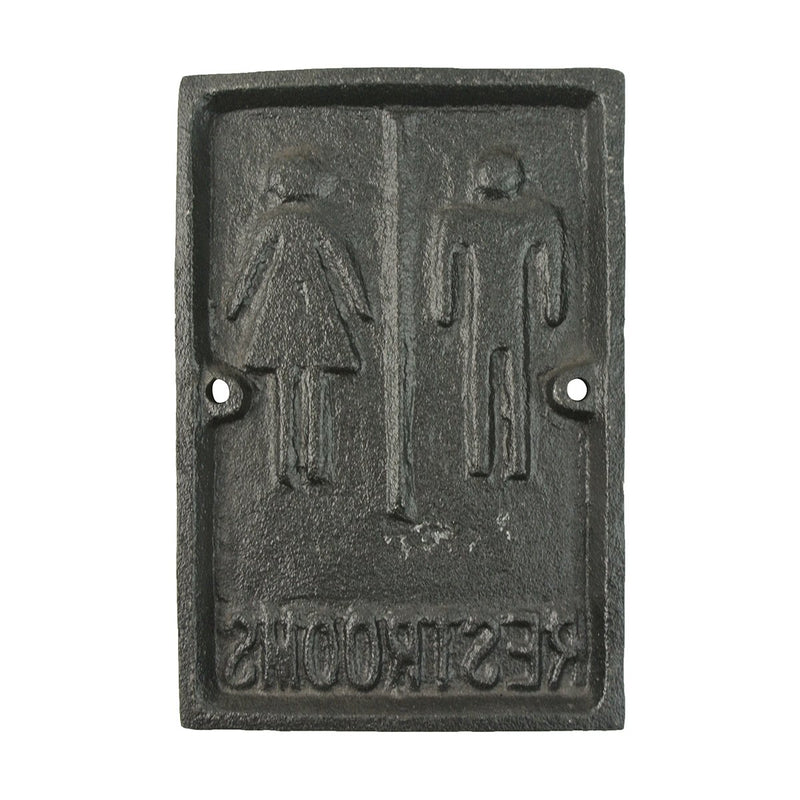 Tablecraft 465633 4" x 6" Antique Bronze Restroom Sign
