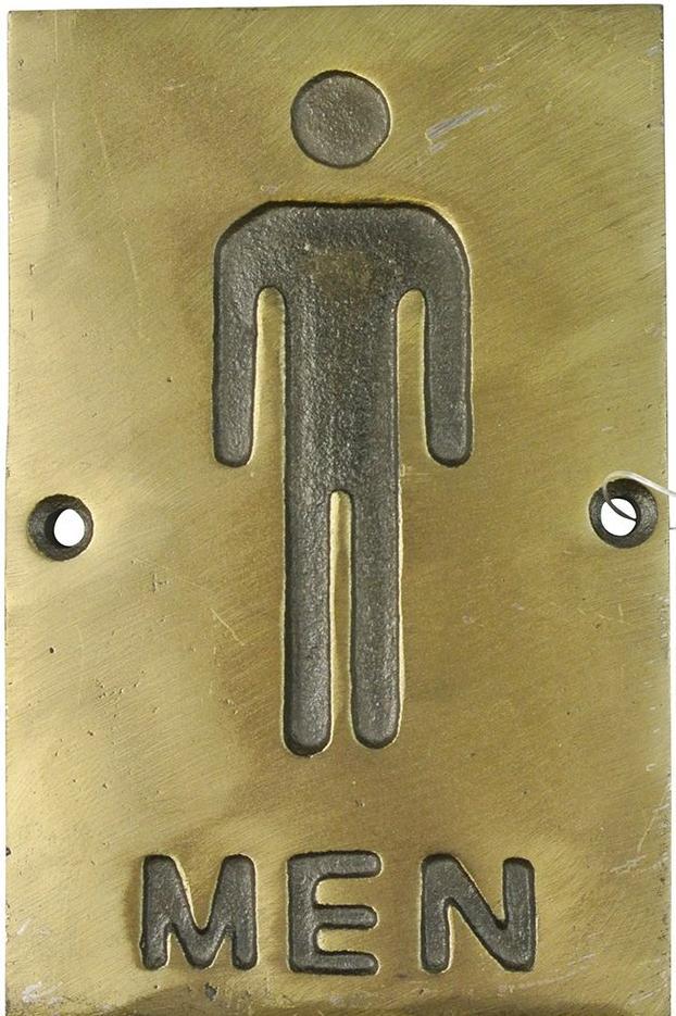Tablecraft 465635 4" x 6" Antique Bronze Men Sign