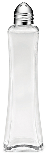 Tablecraft 81 2 Oz Metro Glass Salt & Pepper Shaker with Chrome Plated Tops