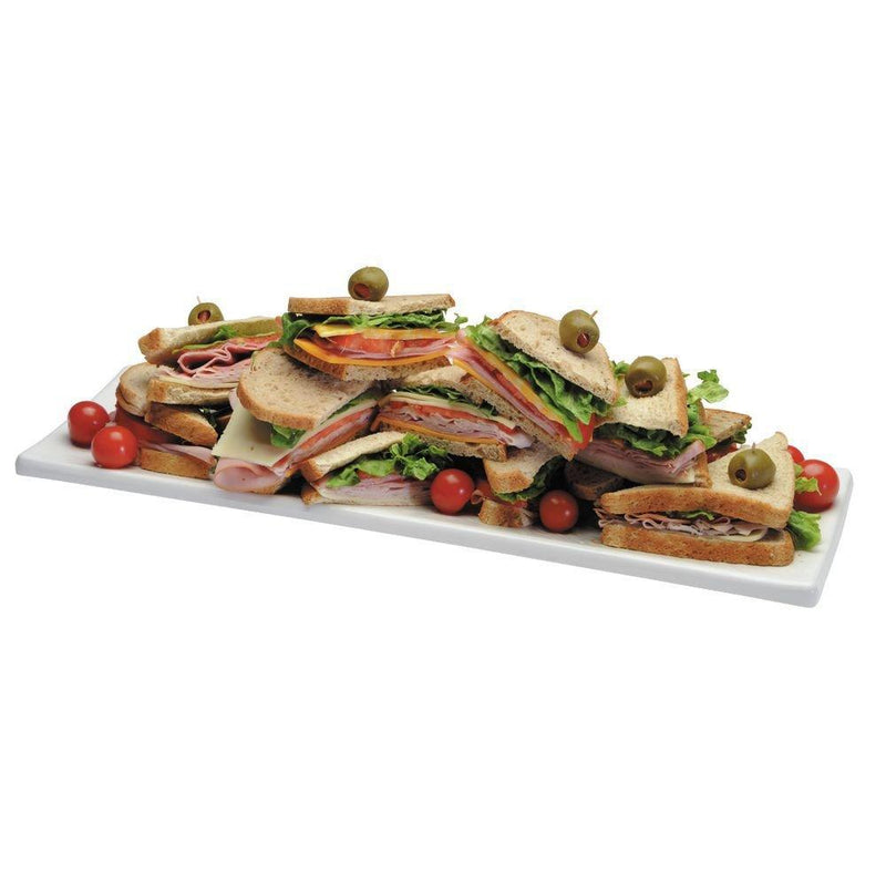 Tablecraft M206 20"X6" White Rectangular Melamine Tray