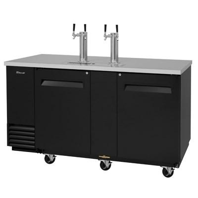 Turbo Air TBD-3SBD-N Super Deluxe Beer Dispenser 69-1/8"W (2) Swing Doors Black Laminated Exterior