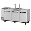 Turbo Air TCB-4SD-N 90" 3 Door Stainless Steel Club Top Refrigerator