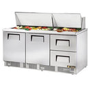 True TFP-72-30M-D-2 Sandwich/Salad Unit (2) Solid Hinged Doors (2) Drawers (30) 1/6 Size Pans