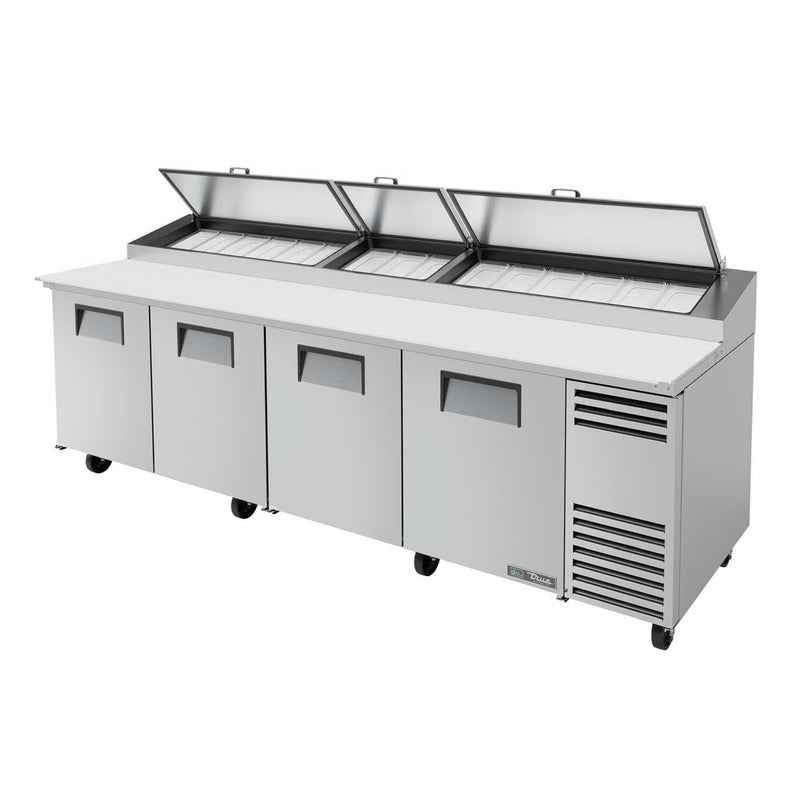 True TPP-AT-119-HC Pizza Prep 33 - 41°F Pan Rail (4) Full Doors (15) 1/3 Size Pans