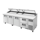 True TPP-AT-119D-2-HC Pizza Prep 33 - 41°F Pan Rail (3) Full Doors (2) Drawers (15) 1/3 Size Pans