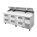 True TPP-AT-93D-6-HC Pizza Prep 33 - 41°F Pan Rail (6) Drawers (12) 1/3 Size Pans