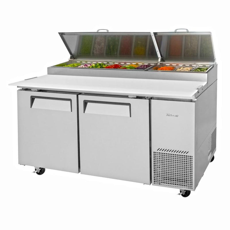 Turbo Air TPR-67SD-N Super Deluxe Pizza Prep Table 20.0 Cu. Ft. (9) 1/3 Size Pans