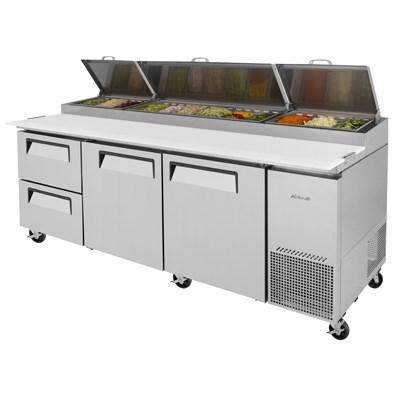 Turbo Air TPR-93SD-D2-N Super Deluxe Pizza Prep Table 31.0 Cu. Ft. (12) 1/3 Size Pans