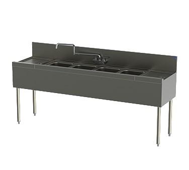 Perlick TS84C TS Series Underbar Sink Unit Four Compartment 96"W X 18-9/16"D 6"H Backsplash