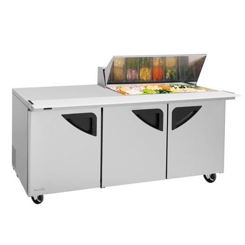 Turbo Air TST-72SD-18M-N-LW Super Deluxe Sandwich/Salad Mega Top Unit 23 Cu. Ft. (18) 1/6 Size Pans