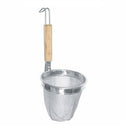 Thunder Group SLNS002 5 1/2" x 4 1/2" Noodle Skimmer with Round Wood Handle