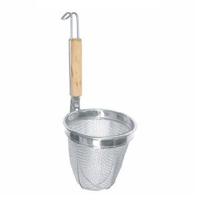 Thunder Group SLNS002 5 1/2" x 4 1/2" Noodle Skimmer with Round Wood Handle